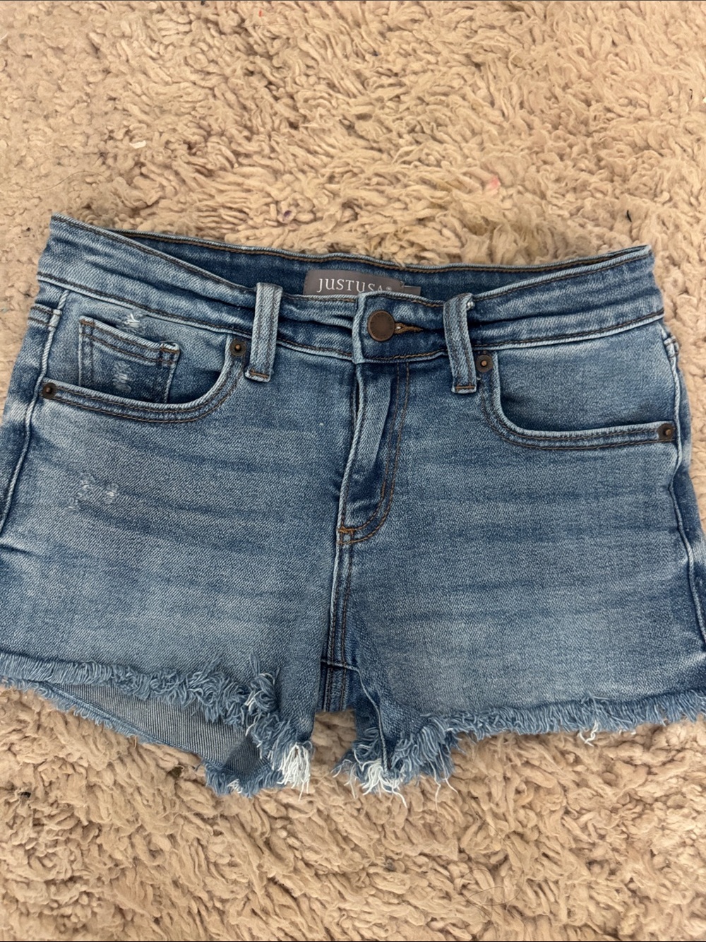 Just USA Blue Distressed Denim Cutoff Shorts